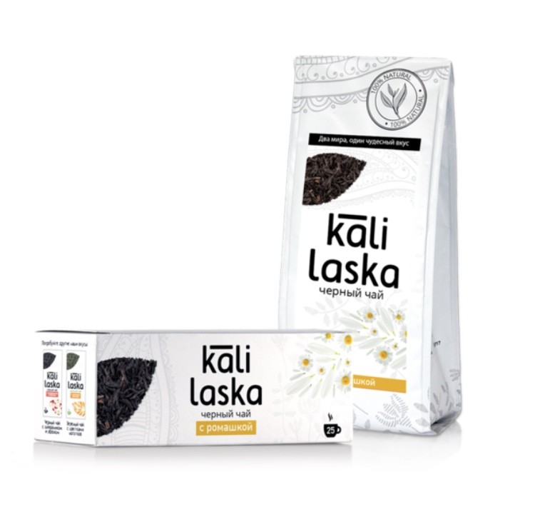 Чай «Kali Laska» черный байховый с ромашкой 25*2г
