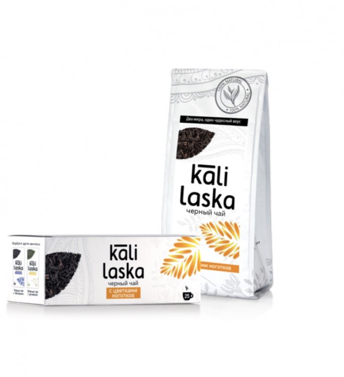 Чай «Kali Laska» черный байховый с цветками ноготков 25*2г 