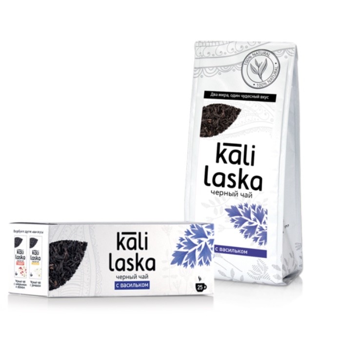 Чай «Kali Laska» черный байховый с васильком 25*2г 