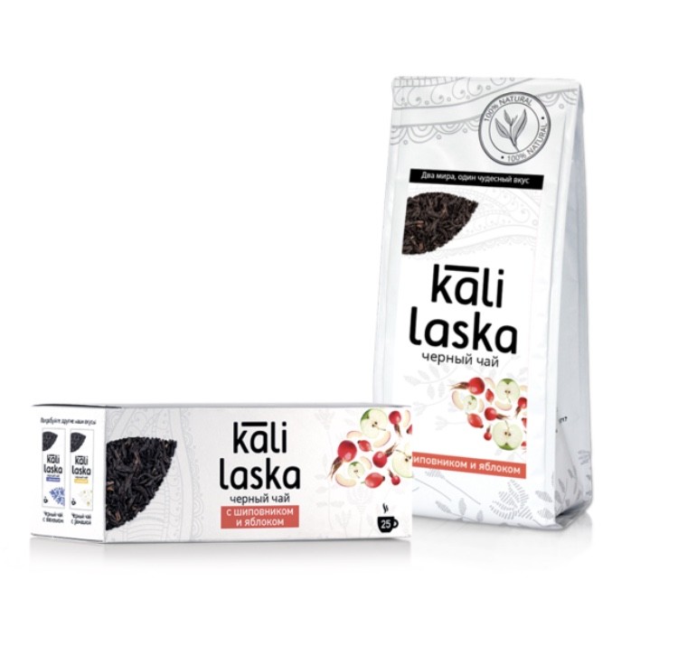 Чай «Kali Laska» черный байховый с шиповником и яблоком 25*2г 