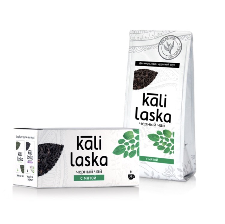 Чай «Kali Laska» черный байховый с мятой 25*2г  