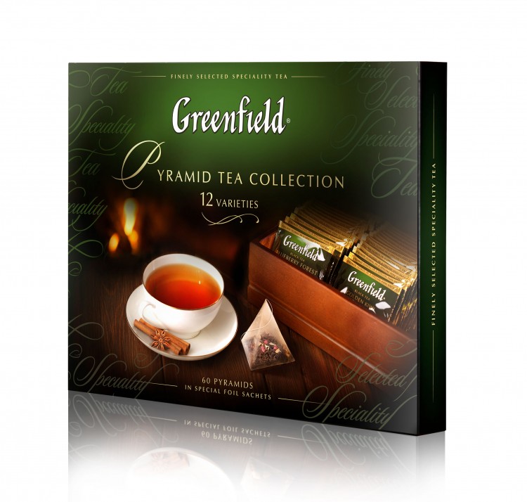 Чай GREENFIELD Pyramid Tea Collection 12 видов 50*1,8г и 10*2г