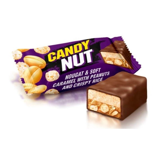 Конфеты «Candy Nut» нуга и мягкая карамель с арахисом и хрустящим рисом 1кг 