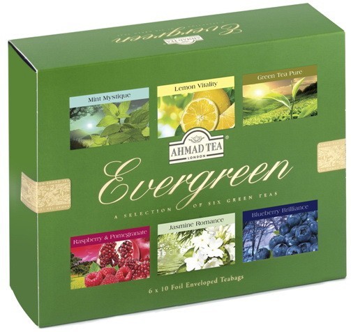 Чай AHMAD TEA Evergreen набор 6 видов в пакетах 120г зеленый (картон)